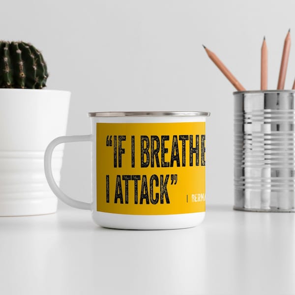Cadeau vélo, mug vélo, Bernard Hinault - série de citations - If I breathe I Attack