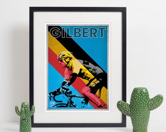 Cycling Art, Philippe Gilbert Belgium, A4/A3 high quality print