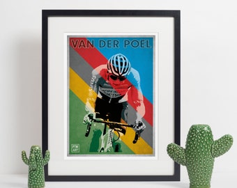 Cycling Art, Mathieu Van Der Poel, World Champion, A4/A3 high quality print