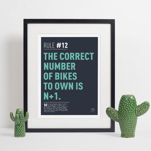 Cycling print motivational quote Rule 12. A4 210mm x 297mm high quality digital print. image 1