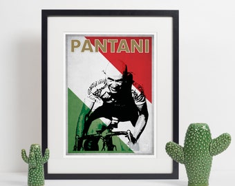 Marco Pantani Cycling Art Print, Italian Champion