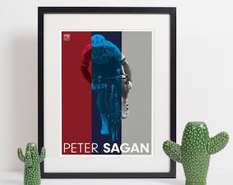 Stampa artistica di Peter Sagan in bicicletta, A4