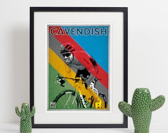 Cycling Art, Mark Cavendish, World Champion, A4/A3 high quality print