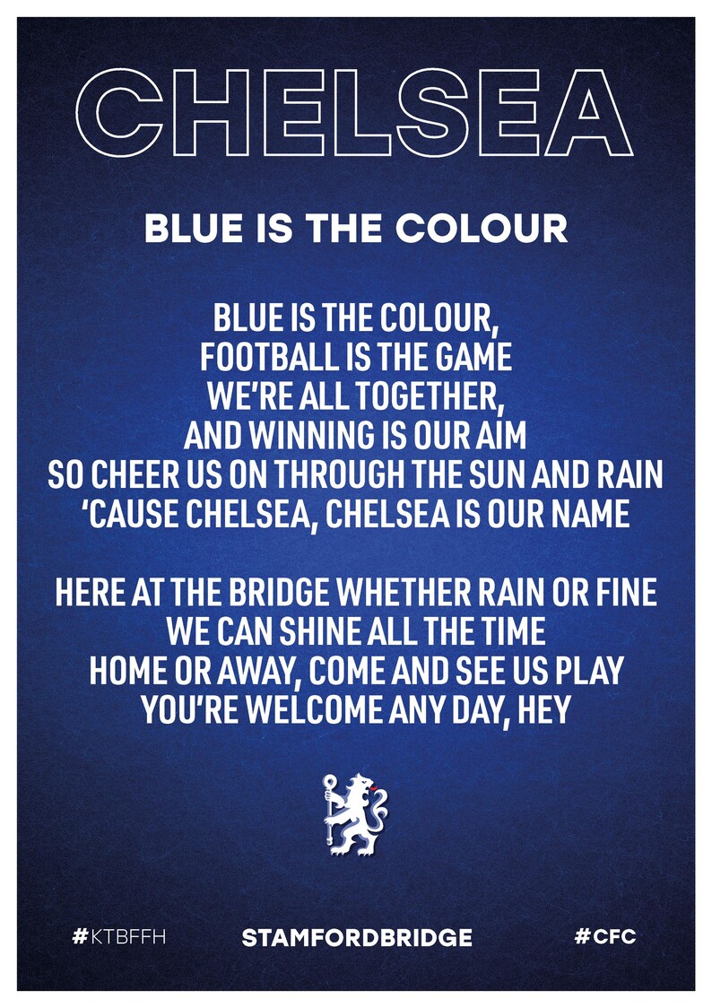 A4/A3 Chelsea, Blue is the Colour, Poster - Etsy Ireland
