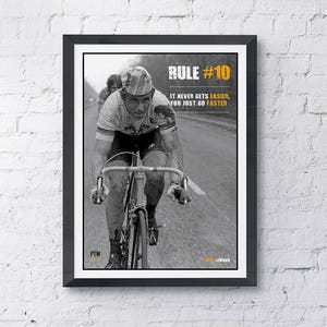 Greg Lemond Cykelcitattryck: Motiverande konst (A3 Digital)