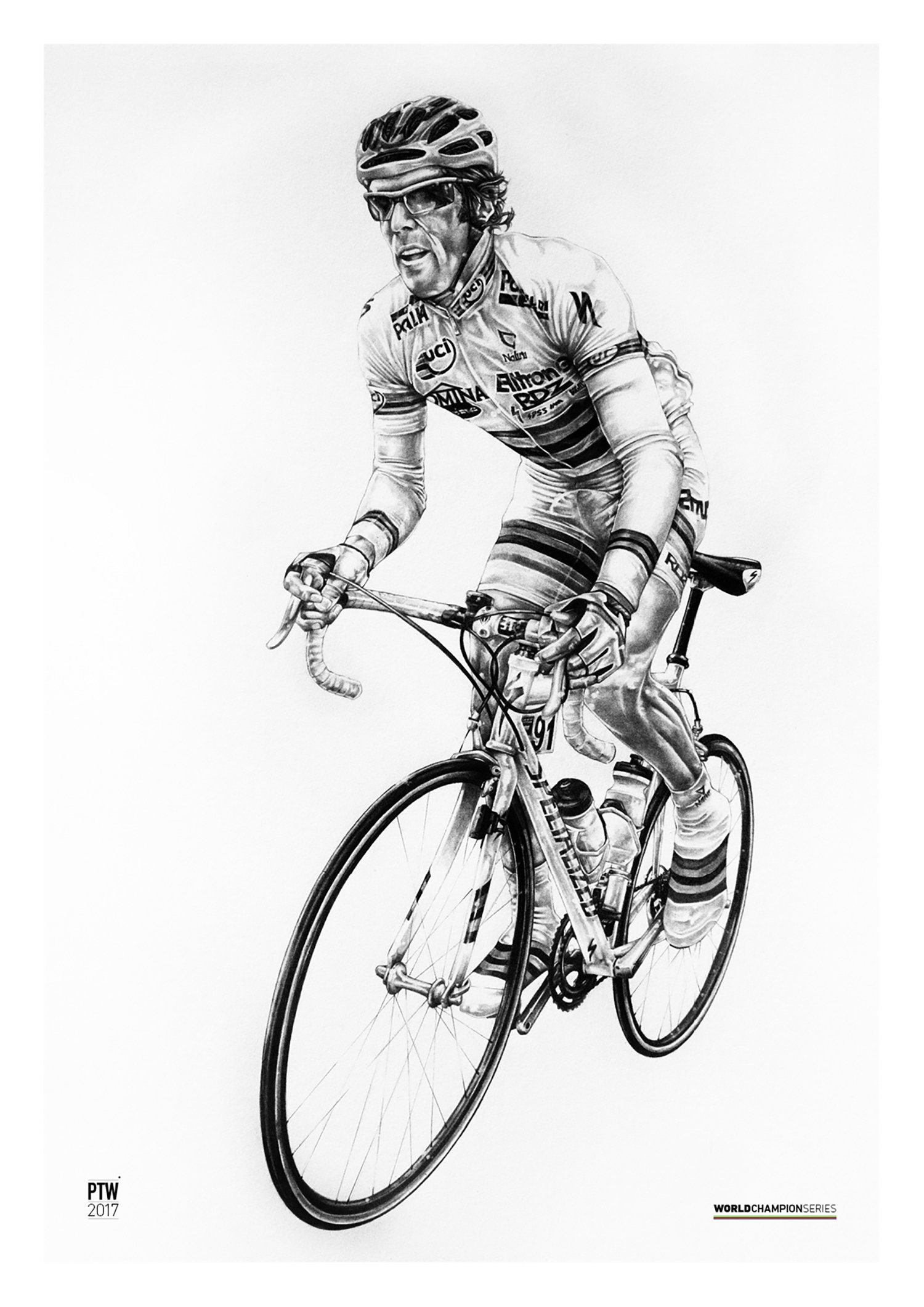 cipollini cigarette Mario Cipollini, A2 Art Print, Poster Cycling Gift, Limited Edition