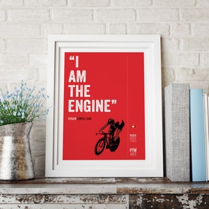 Cycling Art, I am the engine, Fabian Cancellara A4 print.