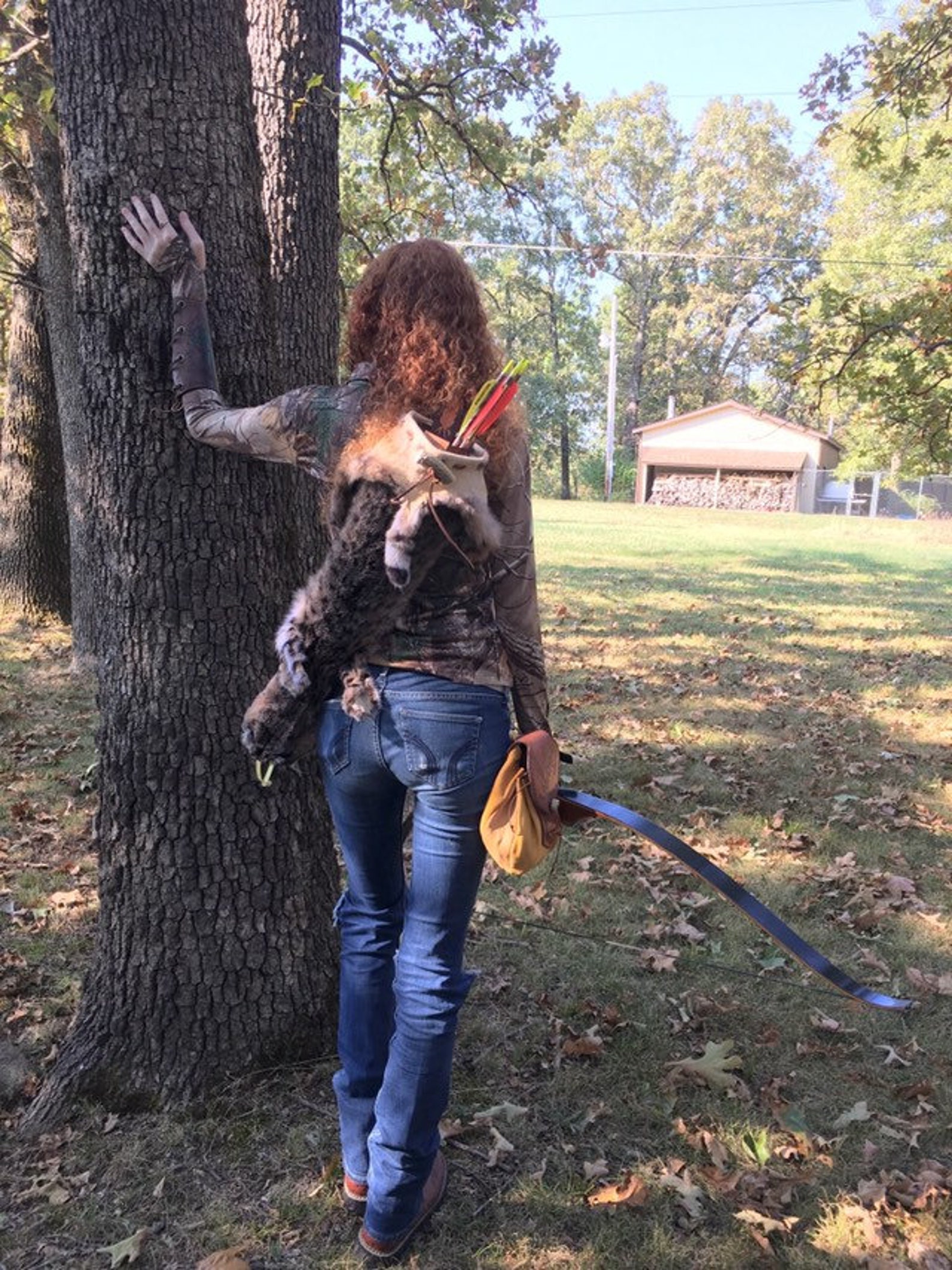 Bobcat Hide Arrow Back Quiver with Tooled Leather Strap. Fur Etsy