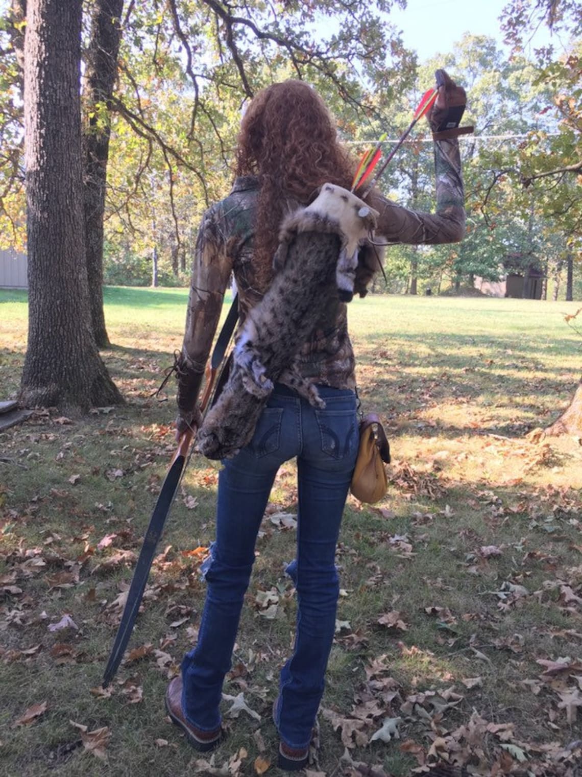 Bobcat Hide Arrow Back Quiver with Tooled Leather Strap. Fur Etsy