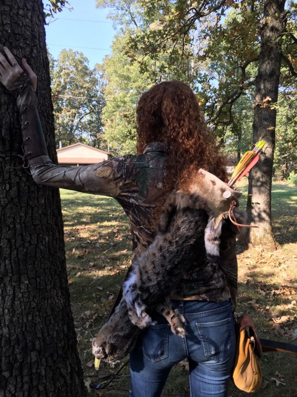 Bobcat Hide Arrow Back Quiver with Tooled Leather Strap. Fur Etsy