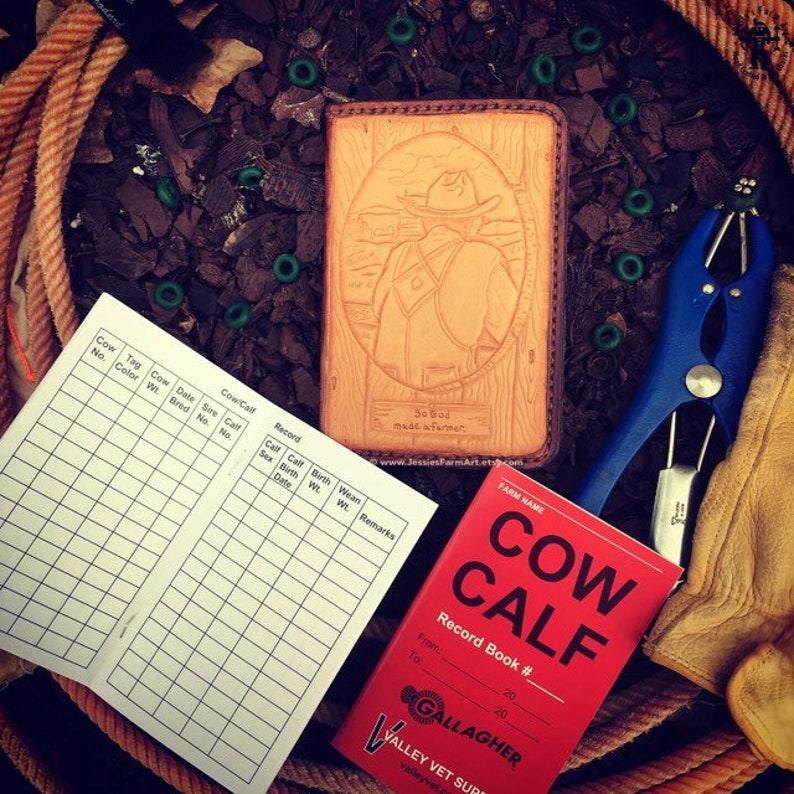 Cow/Calf Record Book for Calving Season. Hand Tooled Farmer. Etsy