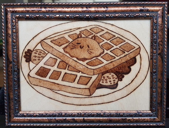 Waffle Cats Woodburning Free Shipping CA and US | Etsy