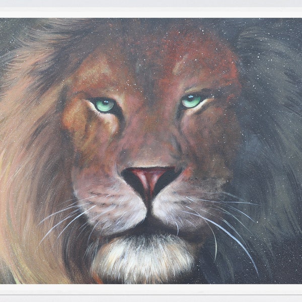 lion original artwork. digital products printable art print. acryl painting. , hand made acrylic home decore prints