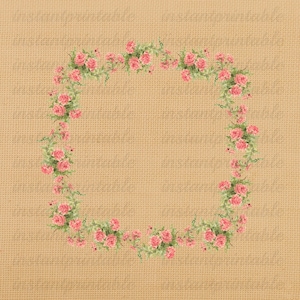 Ramka kwiatu Digital Image, Instant Download, prasa do druku na tkaninie transfer, obrazy do pobrania, Clip Art, Scrapbooking-nr 200