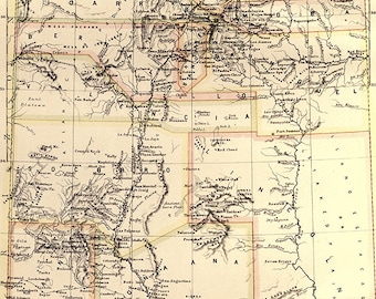 New Mexico Karte (1884), gescannte Version des alten original-Karte von der New Mexico State, Vintage-Download in hoher Auflösung - item keinen 157