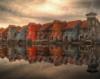 Stadtlandschaft-sofort-Download, hochauflösende druckbare Foto des bunten Häuser, Hdr-am Meer-Landschaft, Stadt, Landschaft - item keine 180
