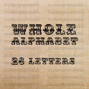 Wszystkie 26 liter alfabetu, cyrk, Western, Monogram, list Clip Art, graffiti litery, Pobierz liter, litery do druku--pozycja nie 112