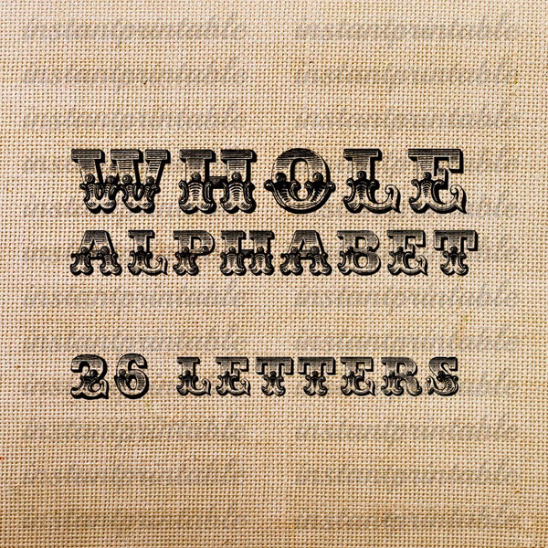 Toutes les 26 lettres de l'Alphabet, cirque, Western, monogramme, lettre clipart, décalque de la lettre, Télécharger lettres, lettres imprimable--le point n° 112