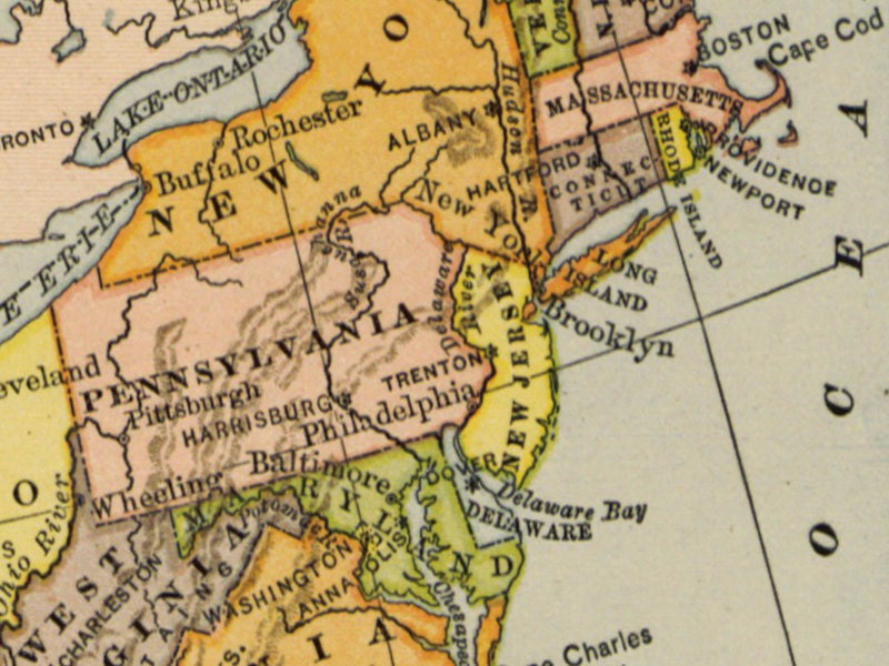USA Map 19th Century, Scanned Version of an Old Original Map of the USA ...
