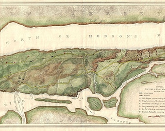 New York Stadtplan (19.Jh.), Scan eines alten Stadtplans von NYC (Manhattan), Sofort-Download hochauflösende jpg -- Artikelnummer 58