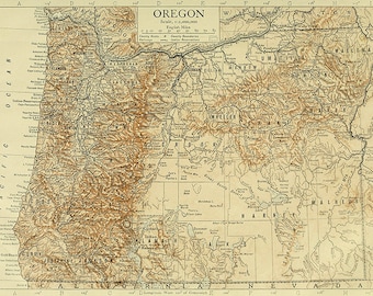 Oregon Karte (1911), gescannte Version des alten original-Karte von der Oregon State, Vintage Download in hoher Auflösung - item keine 162