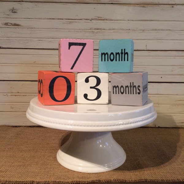 Custom Baby Age Blocks- 4 blocks