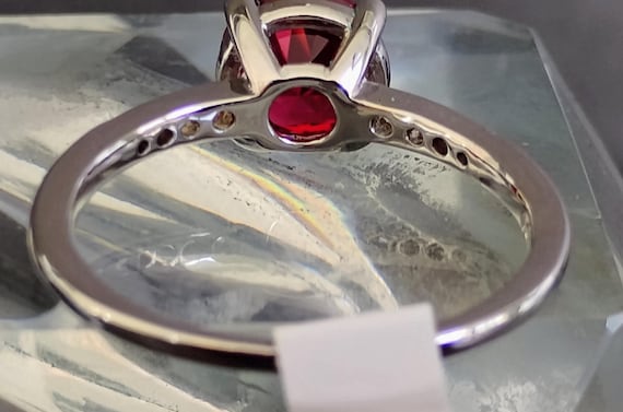 Lab-created Ruby Ring Size 9, Rhodium Plated - image 5
