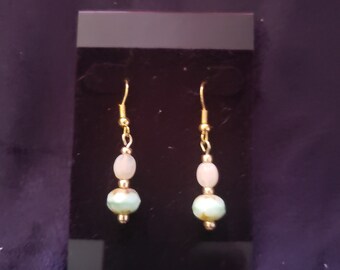 Beautiful Czech Uranium Glass Bead earrings