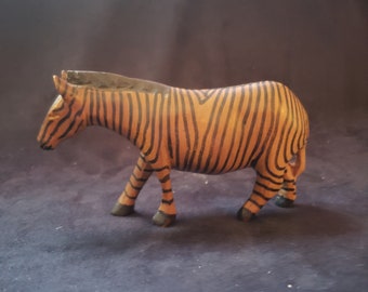 Zebra - hand-carved folk art piece