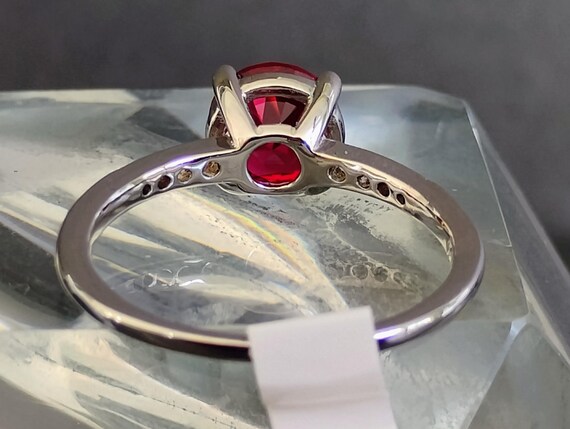 Lab-created Ruby Ring Size 9, Rhodium Plated - image 6