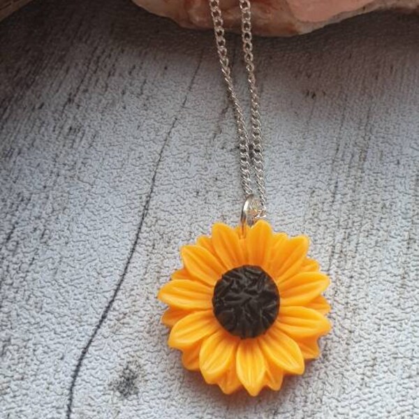 Sunflower Pendant Etsy UK