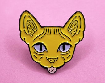 Sphynx Cat Enamel Pin Badge