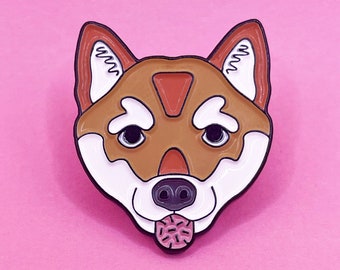 Pin esmaltado de perro Shiba Inu