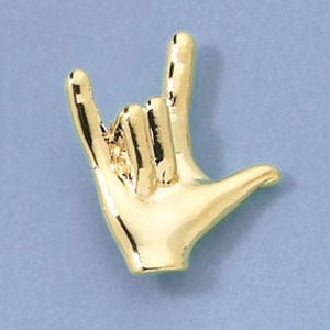 ASL I Love You sign tac pin