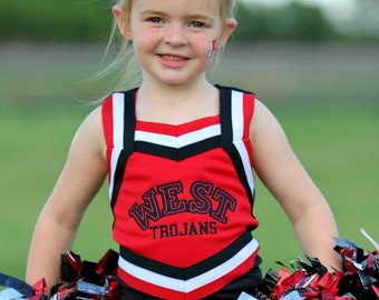 Red Black Cheer Uniform Customized Cheerleading Uniform Etsy