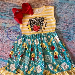 Pre-K outfit, Pre-k dress, first day of pre-k, kindergarten dress, kindergarten outfit, first day of kindergarten, prek dress, prek outfit