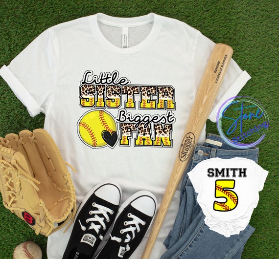 Softball-Little Sister Biggest Fan T-Shirt Softball-Little Sister Biggest Fan T-Shirt