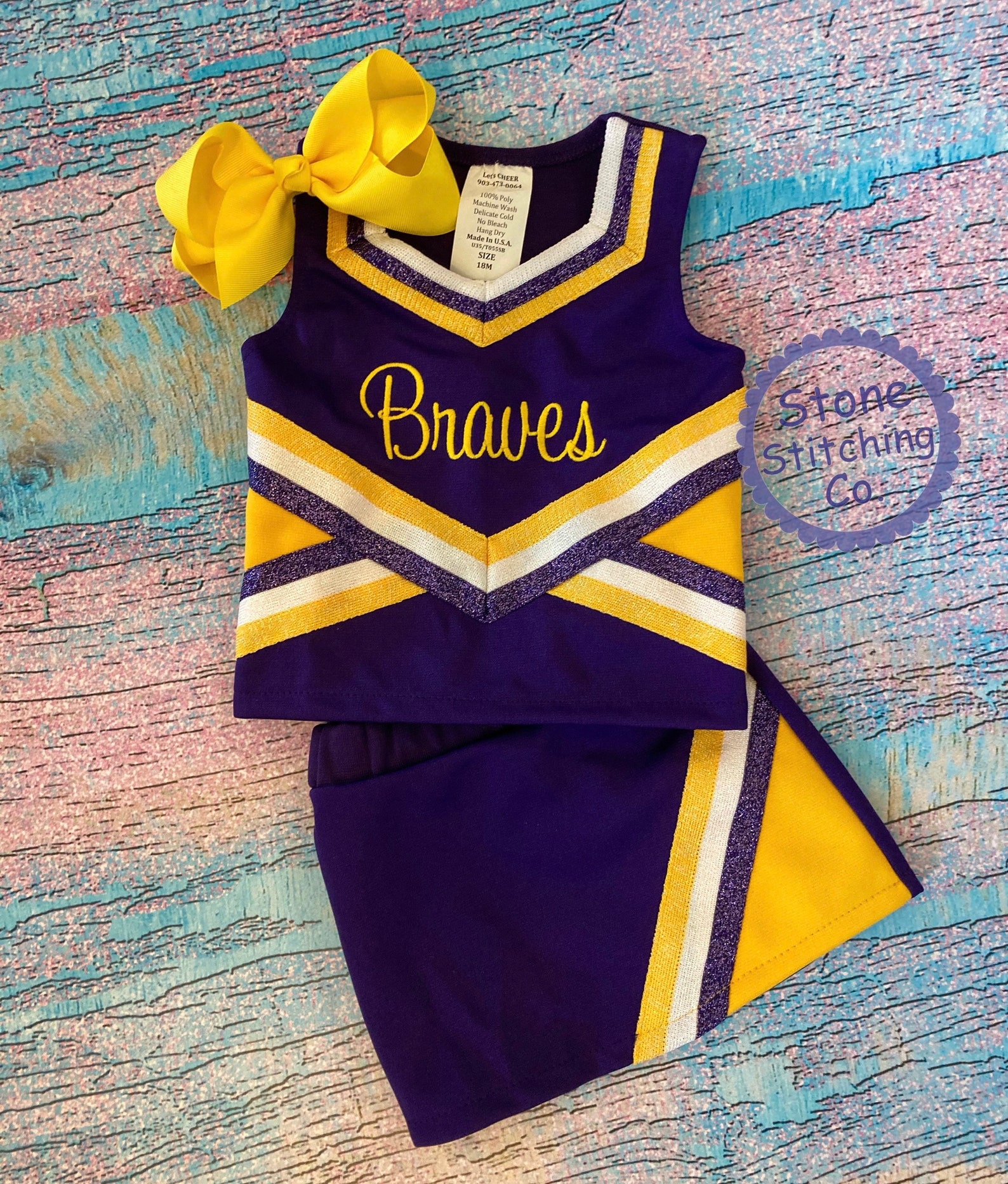Purple & Gold Cheer Uniform Customized Cheerleading Uniform Etsy