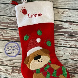 Personalized dog stocking, dog christmas stocking, puppy stocking, dog first christmas, cute doggie stocking, dog christmas