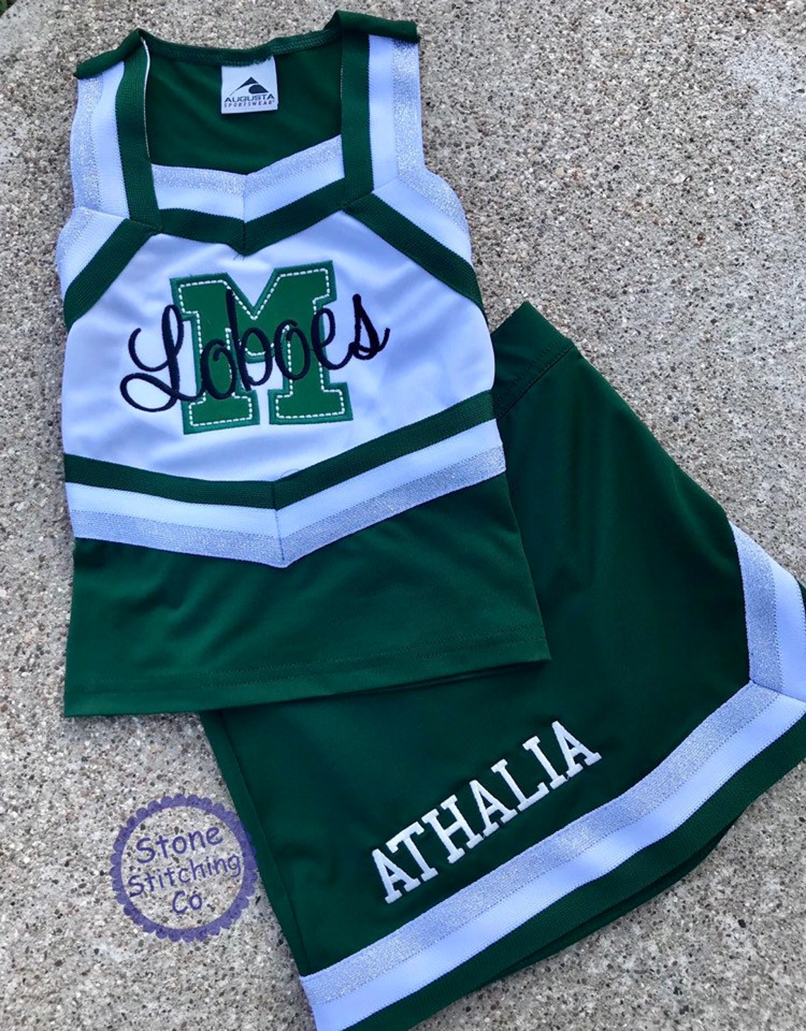 Green & White Cheer Uniform Customized Cheerleading Uniform Etsy UK