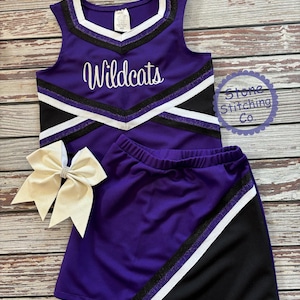 purple & black cheer uniform, customized cheerleading uniform, girls cheer uniform, purple  cheer uniform, toddler cheer uniform