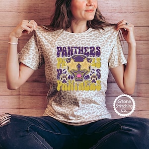 Purple & Gold Panthers Shirt, leopard Panthers Shirt, Panthers tee, Panthers t-shirt