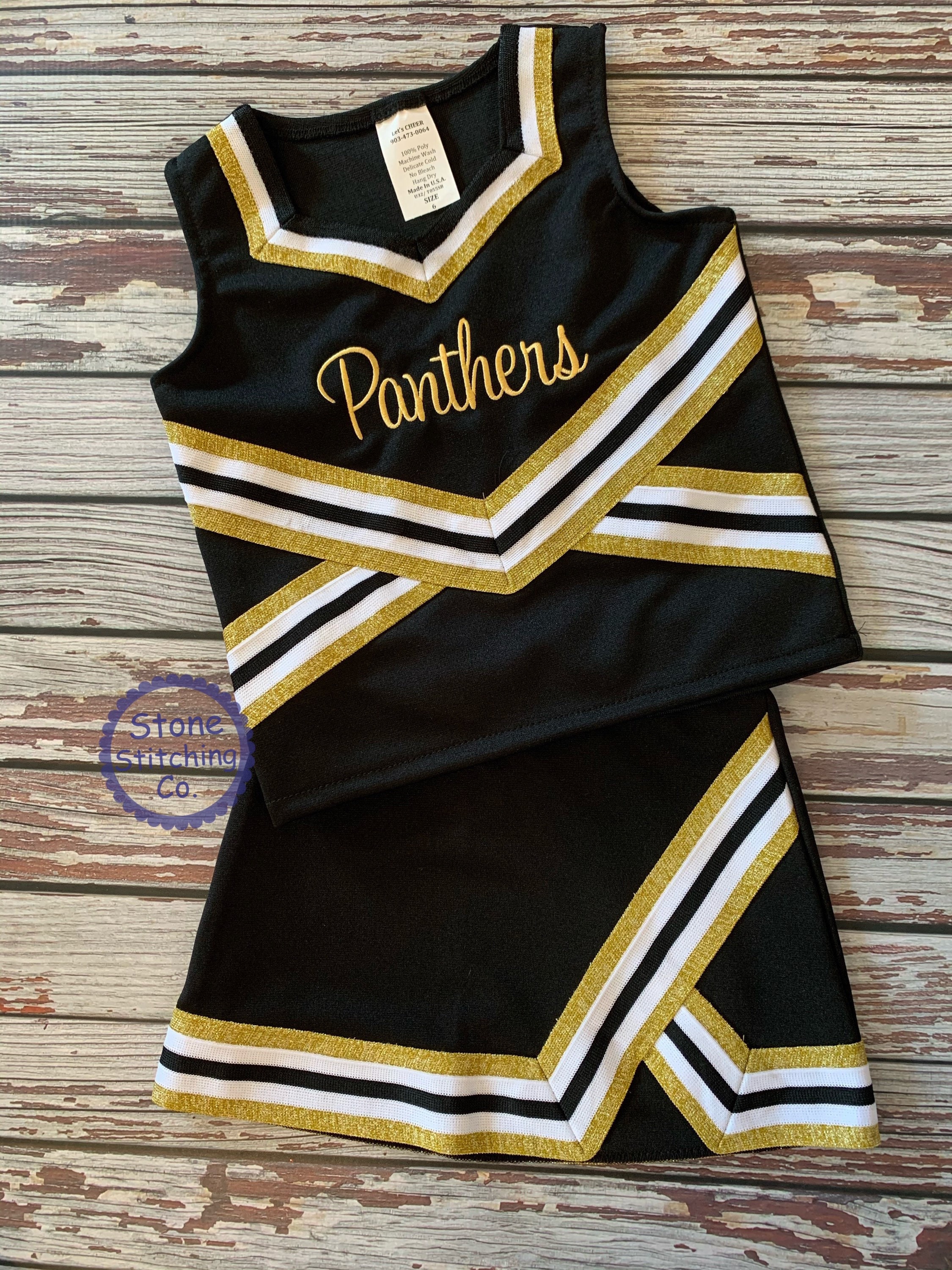 Gold & Black Cheer Uniform Customized Cheerleading Uniform Etsy