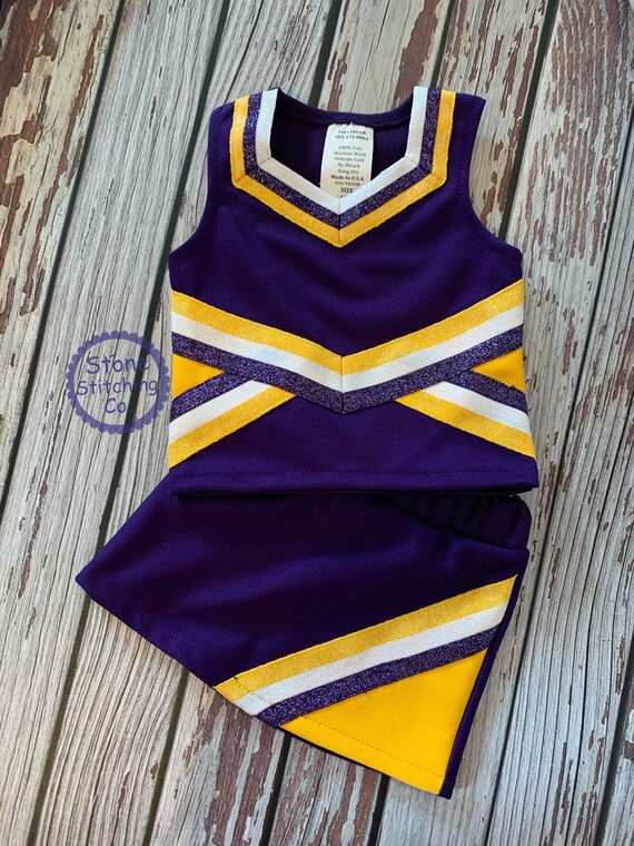 Purple \u0026 Gold Cheer Uniform Customized 