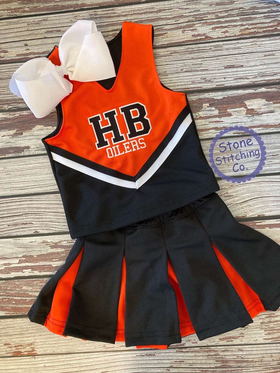 Orange & Black Cheer Uniform Customized Cheerleading Uniform Etsy