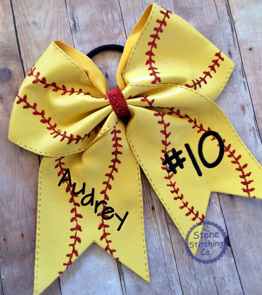 Softball Bow, Softball Hair Bow, Personalized Softball Bow, Cute