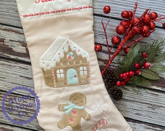 gingerbread stocking, little girl stocking, first Christmas stocking, nutcracker stocking, pink stocking, family stocking set
