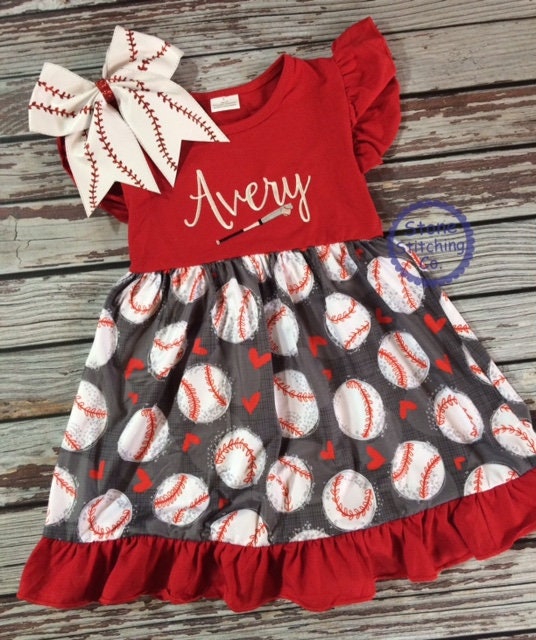 Little girl 2025 baseball outfits
