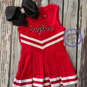 red & white cheer uniform, customized cheerleading uniform, red and white cheer, toddler cheer uniform, red and white baby cheer uniform