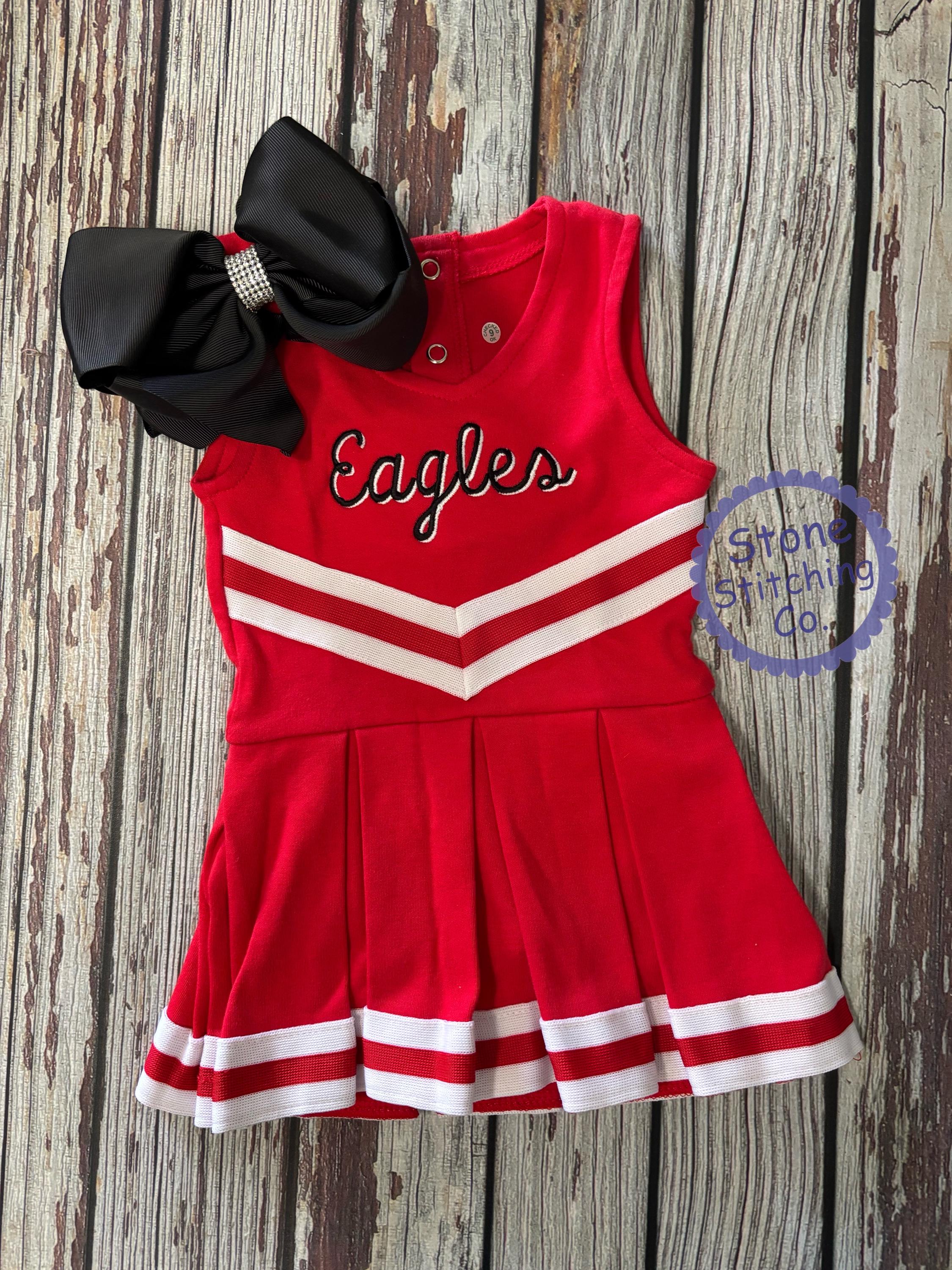 Red & White Cheer Uniform, Customized Cheerleading Uniform, Red